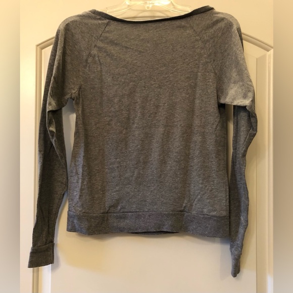 Fifth Sun Gray Top with Pink Cupid Graphic, long sleeve, size Small blouse women - Picture 2 of 6